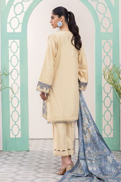Dull Raw Silk | Embroidered | Tailored 3 Piece | AED 200.00