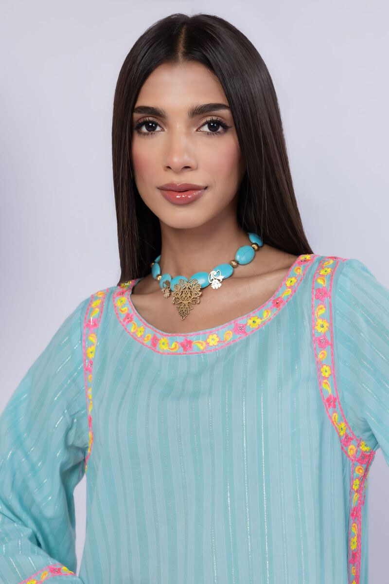 Embroidered | Lurex Stripes | Kurta | AED 180.00