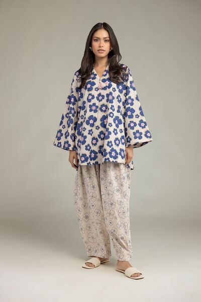 Printed | Cambric | Floral Beige Shalwar | AED 130.00