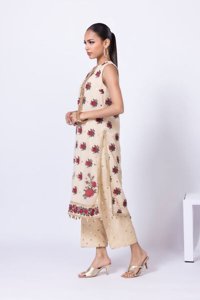 Embroidered | Viscose Oak Silk | Pants | AED 36.00