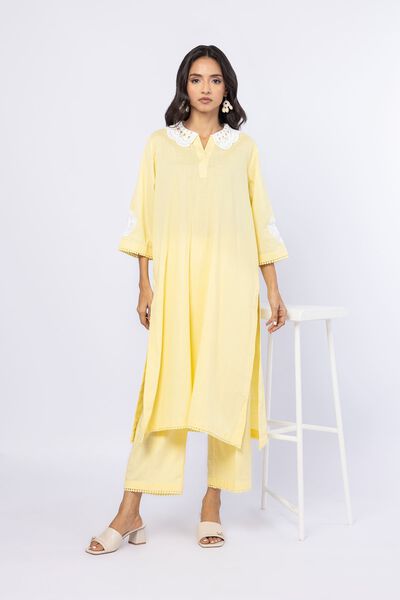 Embroidered | Crosshatch Poplin | Kurta | AED 140.00