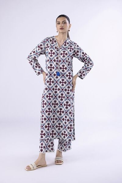 Printed | Crosshatch Poplin | Kurta | AED 100.00