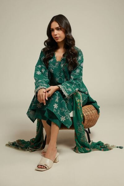 Embroidered | Cambric | Tailored Cambric Set | AED 280.00