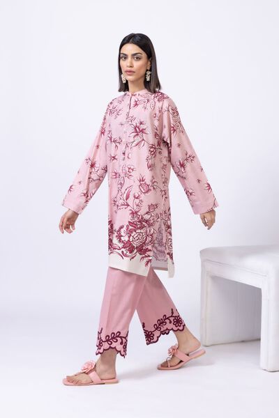 Embroidered | Crosshatch Poplin | Pants | AED 24.00