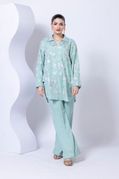 Dyed | Crosshatch Raw Silk | Pants | AED 24.00