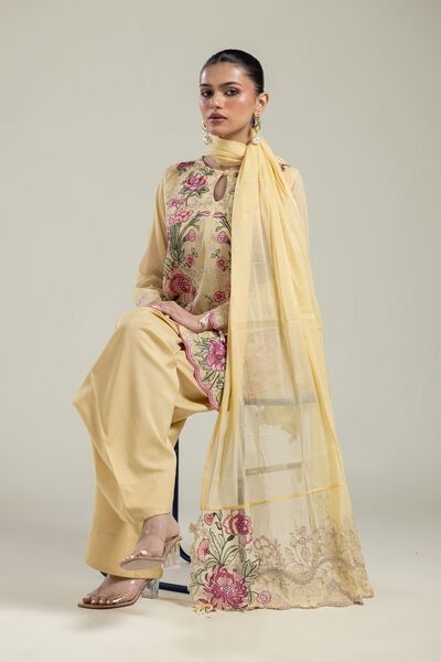 Paper Silk | Floral Silk Dupatta | AED 75.00