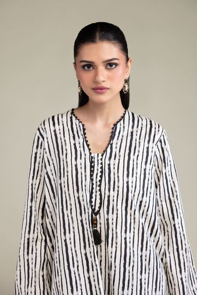 Printed | Cotton Viscose | White Cotton Kurta | AED 150.00
