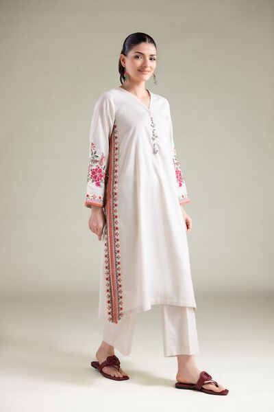 Embroidered | Cotton Dobby | Pants | AED 80.00
