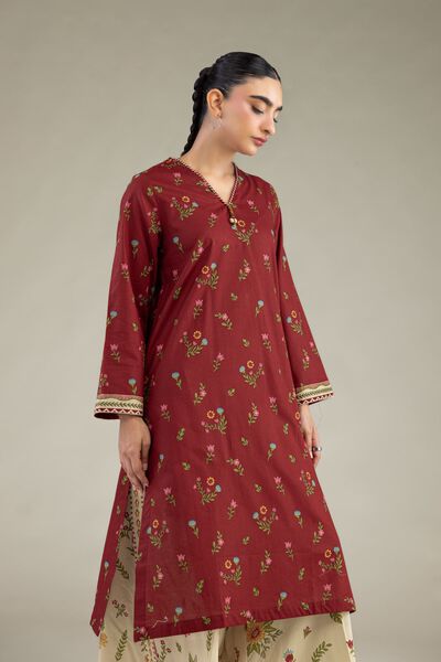 Printed | Cambric | Long Cambric Kurta | AED 150.00