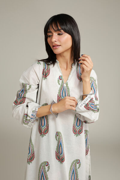 Embroidered | Cambric | Short Cambric Kurta | AED 130.00