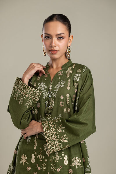 Embroidered | Heavy Textured Cotton | Fabrics 2 Piece | Top and Bottom | AED 200.00