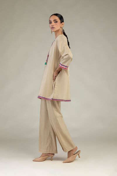 Embroidered | Cambric | Solid Cambric Pants | AED 80.00