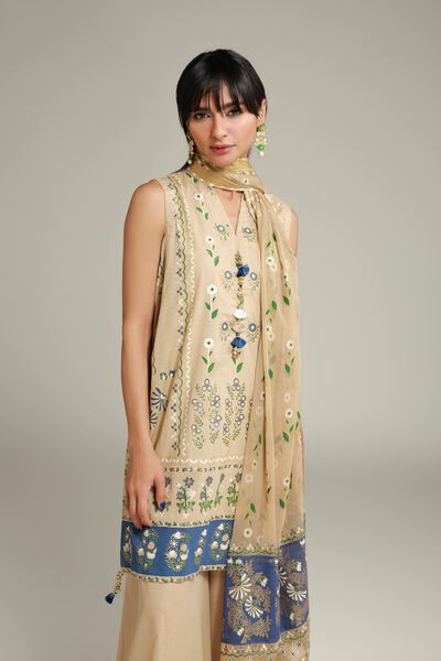 Printed | Cambric | Sleeveless Co-ords Set | AED 120.00