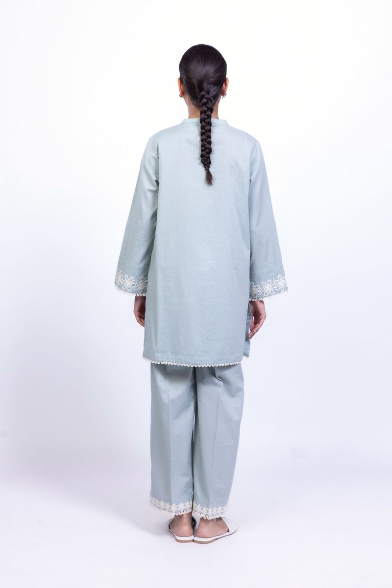 Embroidered | Cotton Dobby | Floral V-Neck Kurta | AED 140.00