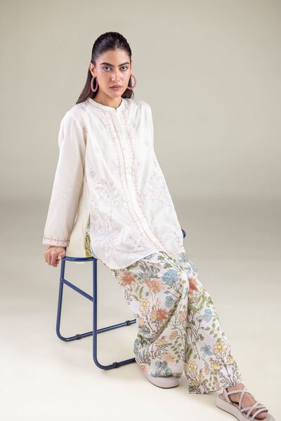 Embroidered | Textured Weave | Tunic | AED 75.00