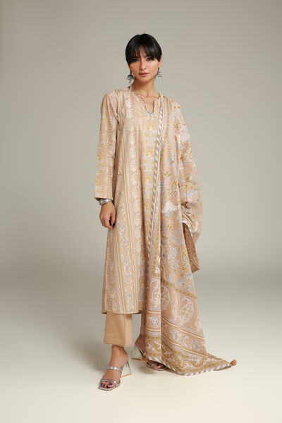 Printed | Cambric | Floral Longline Kurta | AED 130.00