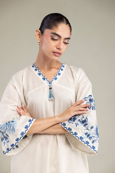 Embroidered | Cambric | Long Floral Kurta | AED 200.00