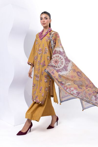 Embroidered | Dull Raw Silk | Fabrics 3 Piece | AED 280.00