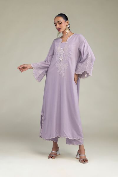 Embroidered | Raw Silk | Silk Solid Pants | AED 100.00