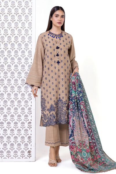 Light khaddar Messuri | Embroidered | Fabrics 3 Piece | AED 180.00