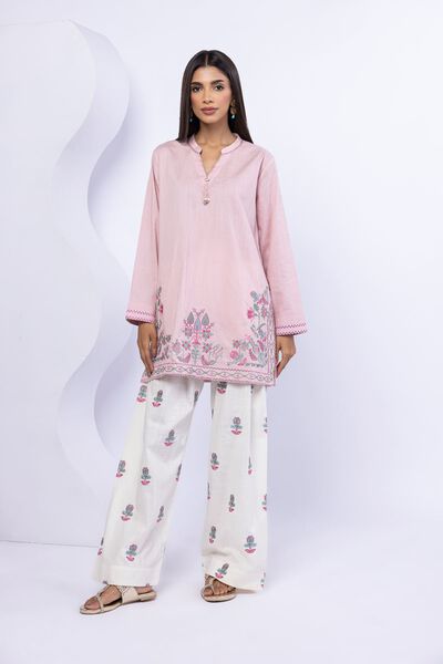Embroidered | Crosshatch Poplin | Pants | AED 100.00