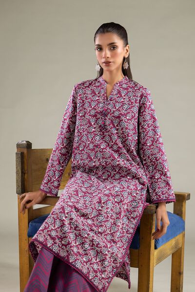 Printed | Cambric | Floral Longline Kurta | AED 100.00
