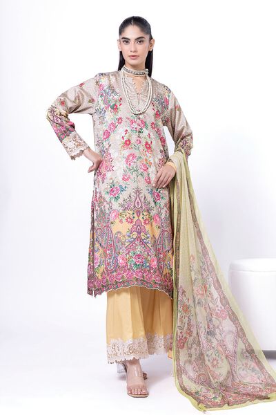 Embroidered | Cotton Satin | Fabrics 3 Piece | AED 220.00