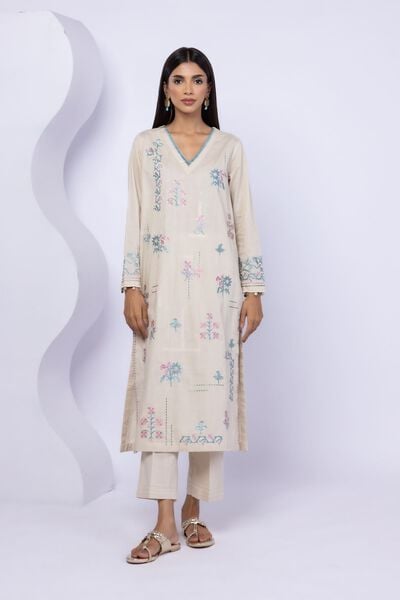 Embroidered | Crosshatch Poplin | Kurta | AED 140.00