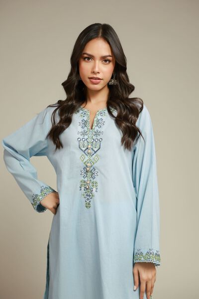 Embroidered | Cambric | Blue 2-Piece Tailored | AED 120.00