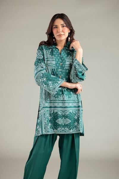 Printed | Viscose | Geometric Wing-Collar Kurta | AED 130.00