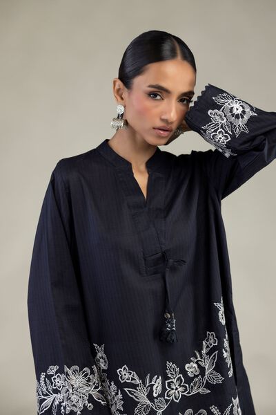 Embroidered | Cotton Dobby | Short V-Neck Kurta | AED 180.00