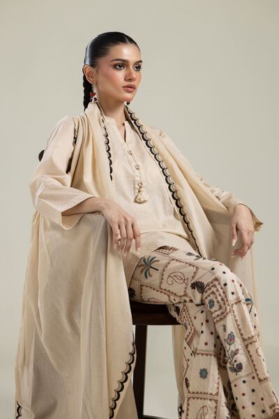 Embroidered | Lawn | Beige Lawn Dupatta | AED 130.00