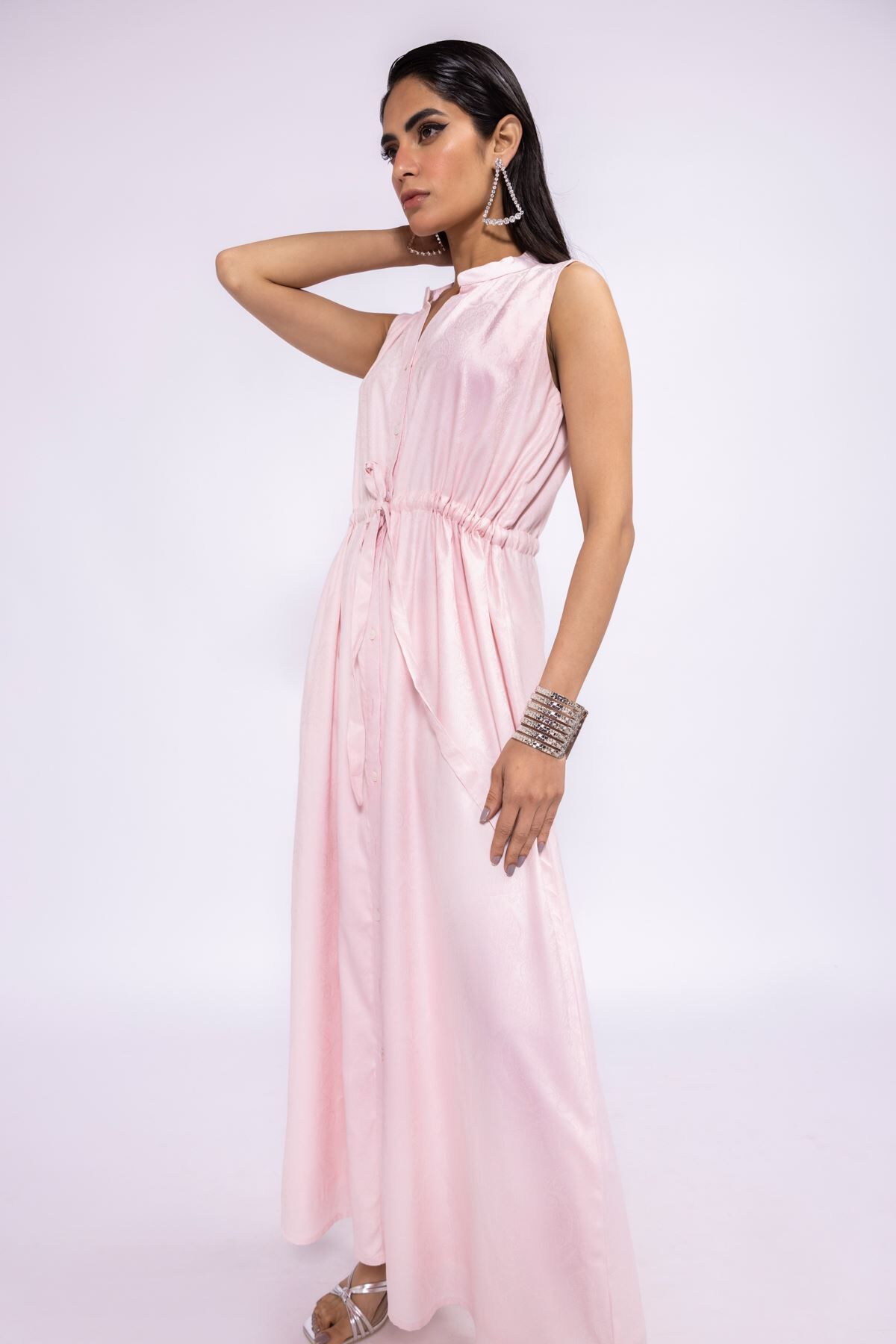 Pale pink deals long dress