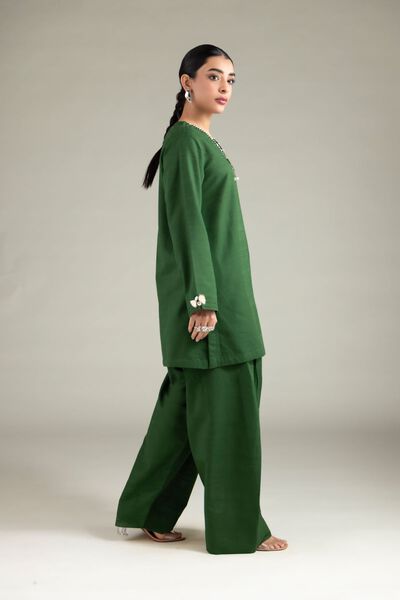 Dyed | Textured Cotton | Pants | AED 130.00