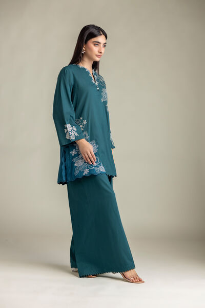 Embroidered | Cambric | Solid Cambric Pants | AED 130.00