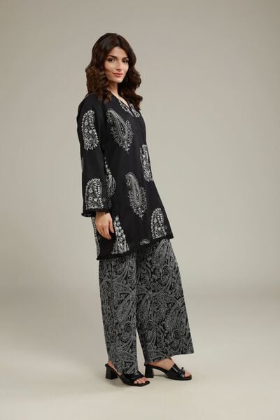Printed | Cotton Crinkle | Paisley Relaxed Pants | AED 72.00