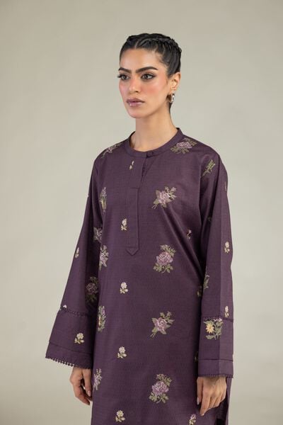 Embroidered | Cotton Dobby | Round Neck Kurta | AED 180.00
