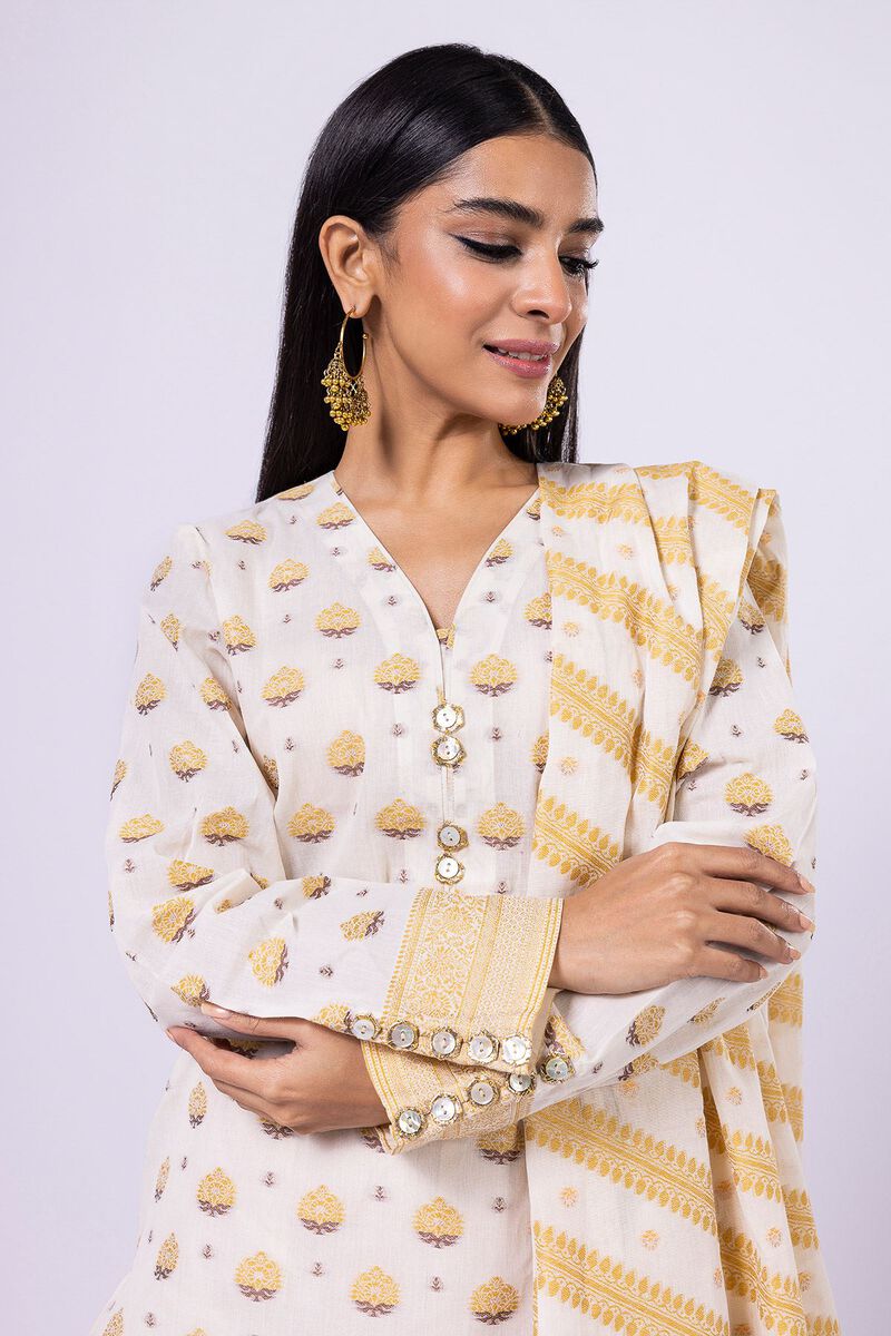 Dyed | Cotton Brosha Jacquard | Fabrics 3 Piece | null