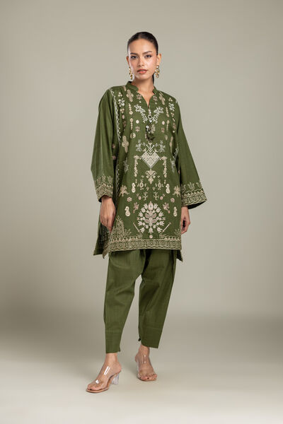 Embroidered | Heavy Textured Cotton | Fabrics 2 Piece | Top and Bottom | AED 200.00