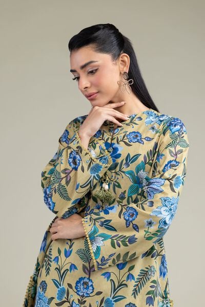 Printed | Cotton Dobby | Floral Cotton Kurta | AED 100.00