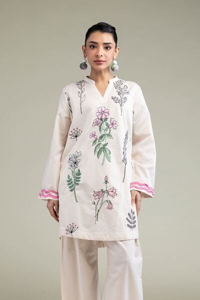 Embroidered | Cotton Dobby | Floral Cotton Kurta | AED 150.00