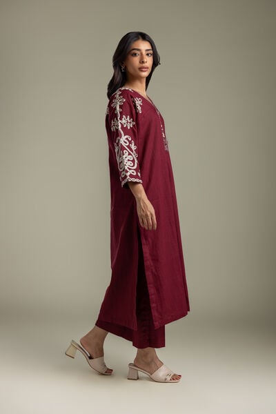 Embroidered | Heavy Textured Cotton | Pants | AED 130.00