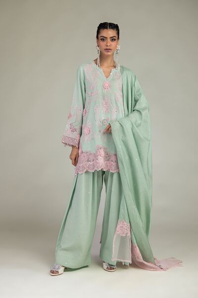Embroidered | Raw Silk | 3-Piece Co-ord Set | AED 270.00