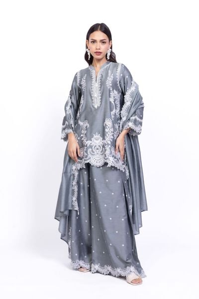 Embroidered | Raw Silk | Pants | AED 132.00