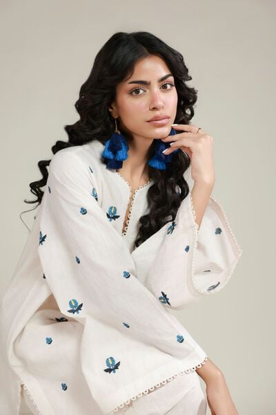 Embroidered | Dobby | Tailored 2-Piece Set | AED 200.00