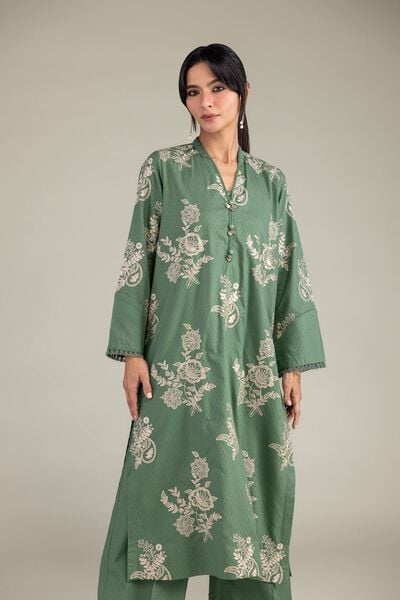 Embroidered | Cotton Dobby | Floral Cotton Kurta | AED 200.00