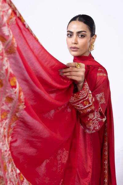 Embroidered | Light Thai Silk | Dupatta | AED 36.00
