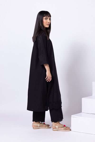 Embroidered | Crosshatch Poplin | Pants | AED 100.00