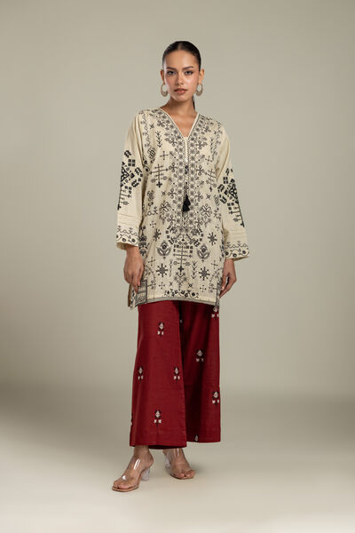 Embroidered | Heavy Textured Cotton | Fabrics 2 Piece | Top and Bottom | AED 230.00
