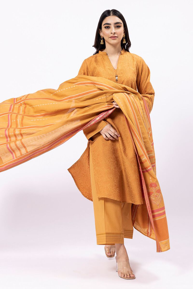Dyed | Cotton Brosha Jacquard | Fabrics 3 Piece | null